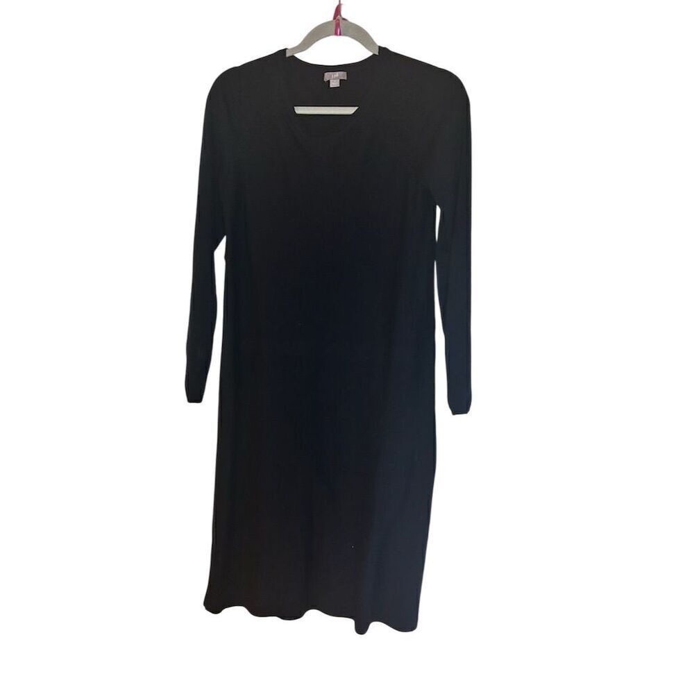 J. Jill Women's Black Long Sleeve Knit Dress Size S Casual